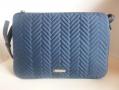3 Pockets bag silk & leather dark blue (24cm x 17cm) 165 Euros