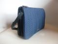 3 Pockets bag silk & leather dark blue (24cm x 17cm) 165 Euros